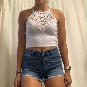 White crop top